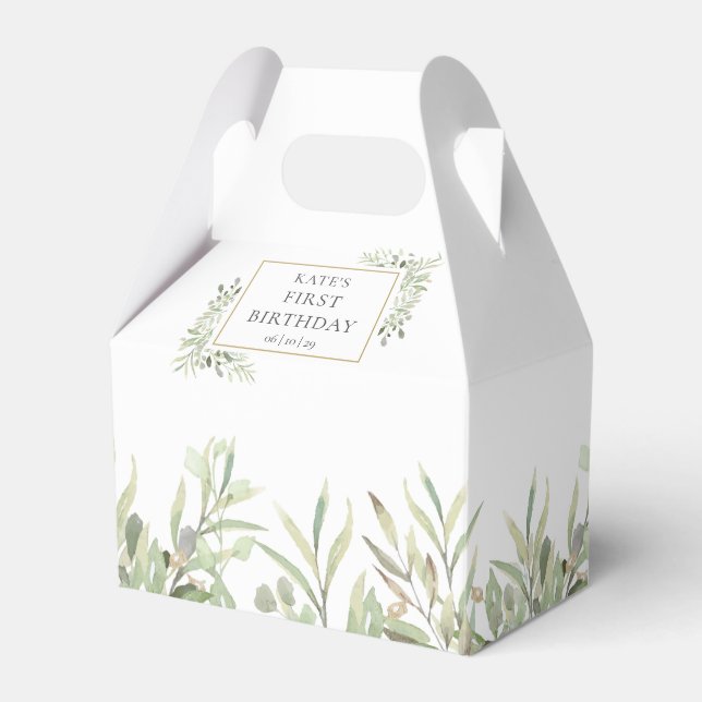 Ballotins Boîte de faveur de feuilles de verdure d'anniversa (Verso)