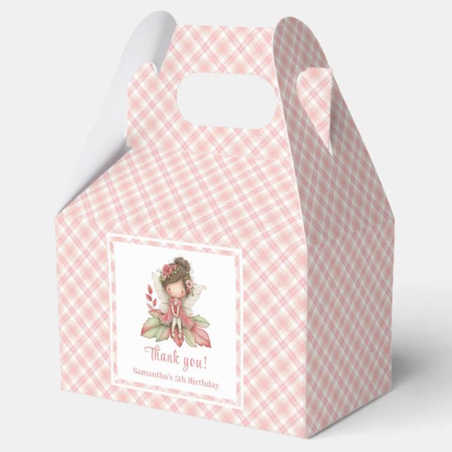 Ballotins Boîte de faveur de Fille de Fleurs Rose Blush Fée  (Modern Fairy Girl Blush Floral Birthday Favor Box

)