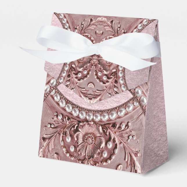 Ballotins Boîte de faveur de fleur rose (Verso)