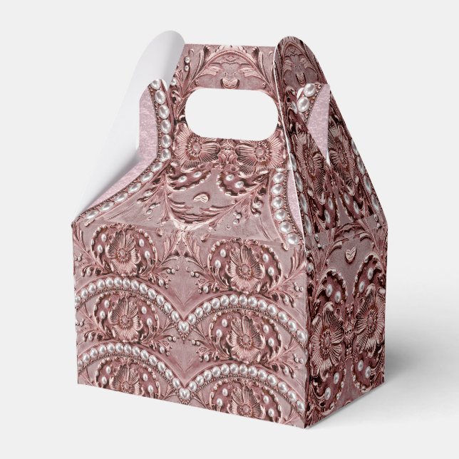 Ballotins Boîte de faveur de fleur rose (Verso)
