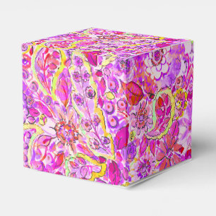 Ballotins Boîte de faveur de fleurs abstraites rose mignonne