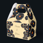 Ballotins Boîte de faveur de fleurs en velours noir<br><div class="desc">Conception de fleurs en velours noir.</div>