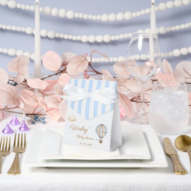 Ballotins Boîte de faveur de garçon rayé bleu  (Mariage)