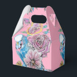 Ballotins Boîte de faveur de gâteau de mariage Budgie Roses<br><div class="desc">Boîtes de faveur de gâteau de mariage Budgie,  entièrement personnalisables. Conçues à partir de l'une de mes peintures à l'aquarelle.</div>