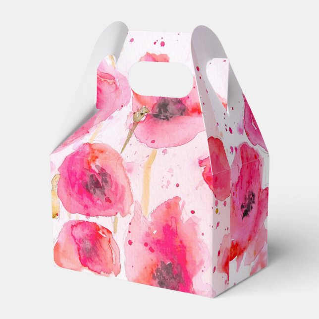 Ballotins Boîte de faveur de gâteau de mariage floral de coq (Verso)