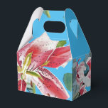 Ballotins Boîte de faveur de gâteau de mariage floral Lily R<br><div class="desc">Jolies boîtes de faveur de gâteau de mariage fleurs florales Lily rose,  avec nom entièrement personnalisable. Conçues à partir de l'une de mes peintures à l'aquarelle.</div>