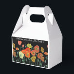 Ballotins Boîte de faveur de gâteau de mariage floral Pavot<br><div class="desc">Boîtes de faveur de gâteau de mariage fleurs florales sur fond noir Pavot Orange. Conçues à partir de l'une de mes peintures à l'aquarelle.</div>