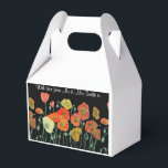 Ballotins Boîte de faveur de gâteau de mariage floral Pavot<br><div class="desc">Boîtes de faveur de gâteau de mariage fleurs florales sur fond noir Pavot Orange. Conçues à partir de l'une de mes peintures à l'aquarelle.</div>