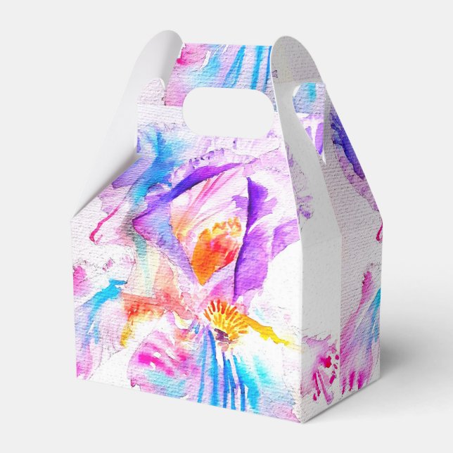 Ballotins Boîte de faveur de gâteau de mariage Iris Fleur Vi (Verso)