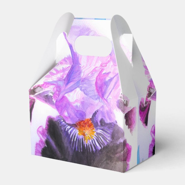 Ballotins Boîte de faveur de gâteau de mariage Iris Fleurs d (Verso)