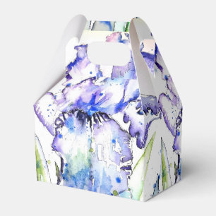 Ballotins Boîte de faveur de gâteau de mariage Iris Fleurs V