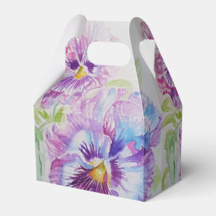 Ballotins Boîte de faveur de gâteau de mariage Purple Pansy