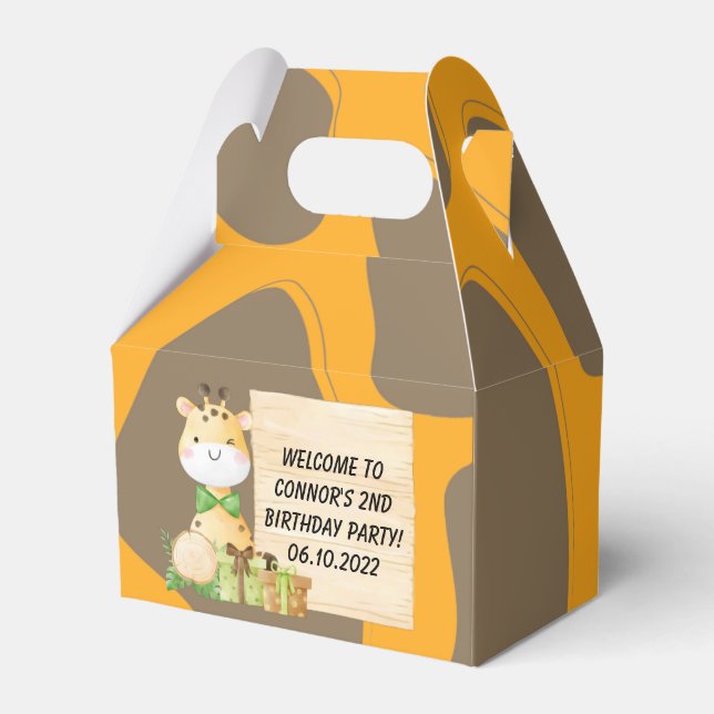 Ballotins Boîte de faveur de girafe mignon pour tout-petits (Verso)