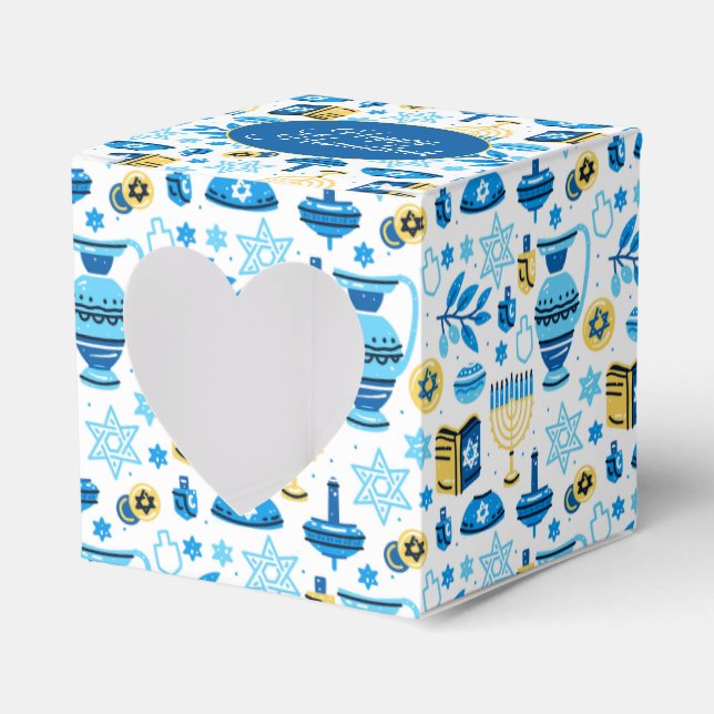 Ballotins Boîte de faveur de Hanukkah joyeux (Verso)