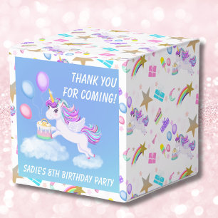 Ballotins Boîte de faveur de licorne d'anniversaire avec gât