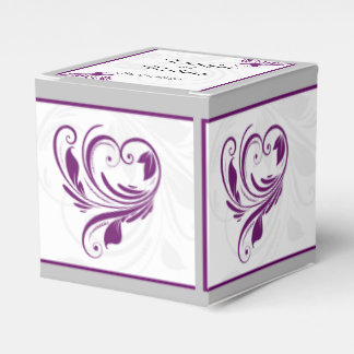 Ballotins Boîte de faveur de mariage à défilement floral arg