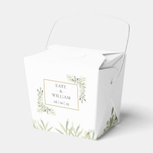 Ballotins Boîte de faveur de mariage à la verdure chic éléga