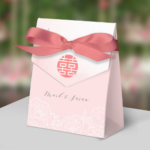 Ballotins Boîte de Faveur de Mariage à l'Aquarelle de Pivoin