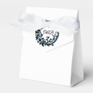 Ballotins Boîte de Faveur de Mariage à Monogramme Floral Élé