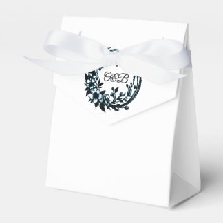 Ballotins Boîte de Faveur de Mariage à Monogramme Floral Élé