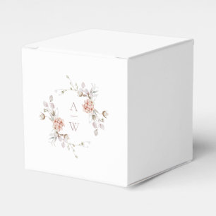 Ballotins Boîte de faveur de mariage à monogramme floral ros