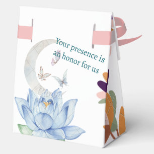 Ballotins Boîte de Faveur de Mariage Boho Lotus & Lune avec 