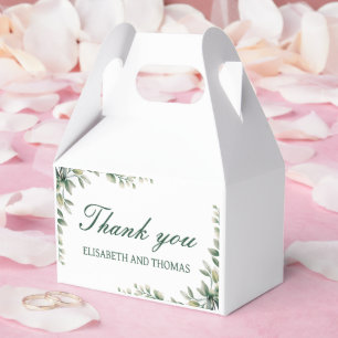 Ballotins Boîte de faveur de mariage botanique aux feuilles
