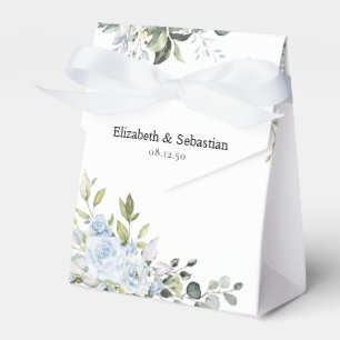 Ballotins Boîte de faveur de mariage botanique bleu doux