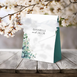Ballotins Boîte de Faveur de Mariage de Feuilles d'Aquarelle