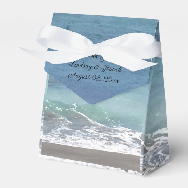 Ballotins Boîte de faveur de mariage de plage et d'océan (Verso)