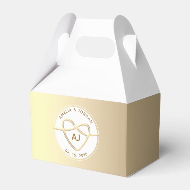 Ballotins Boîte de Faveur de Mariage Élégante Monogrammée (Verso)