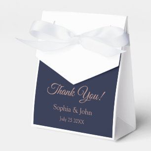 Ballotins Boîte de Faveur de Mariage Élégante Rose Gold Bleu