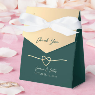 Ballotins Boîte de faveur de mariage en émeraude verte or