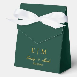 Ballotins Boîte de Faveur de Mariage en Or Profond Vert Pers