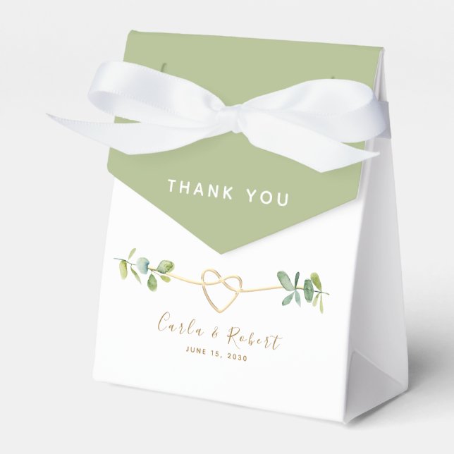 Ballotins Boîte de Faveur de Mariage Eucalyptus (Verso)