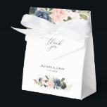 Ballotins boîte de faveur de mariage florale élégante marine<br><div class="desc">fleurs aquarelles élégantes peintes à la main bleu marine et rose. Le texte et les couleurs peuvent être modifiés pour correspondre à votre thème de mariage.</div>