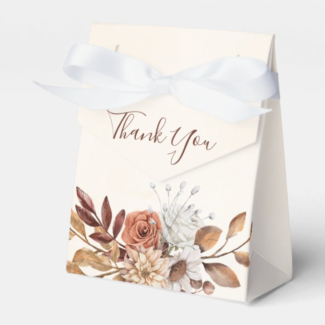 Ballotins Boîte de Faveur de Mariage Florale Rustique d'Auto (Verso)