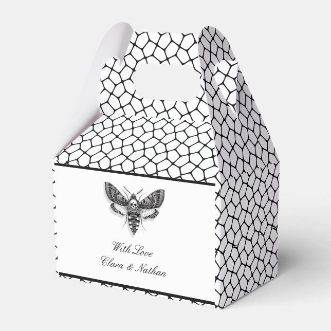 Ballotins Boîte de Faveur de Mariage Gothique – Papillon de  (Verso)