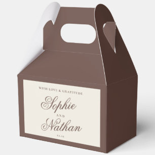 Ballotins Boîte de Faveur de Mariage Marron Chocolat Ancien