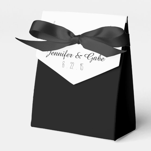 Ballotins Boîte de faveur de mariage noir et blanc (Verso)