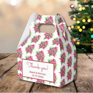 Ballotins boîte de faveur de mariage poinsettia de Noël