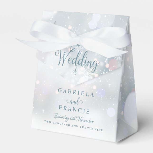 Ballotins Boîte de Faveur de Mariage pour les Premiers Floco (Verso)