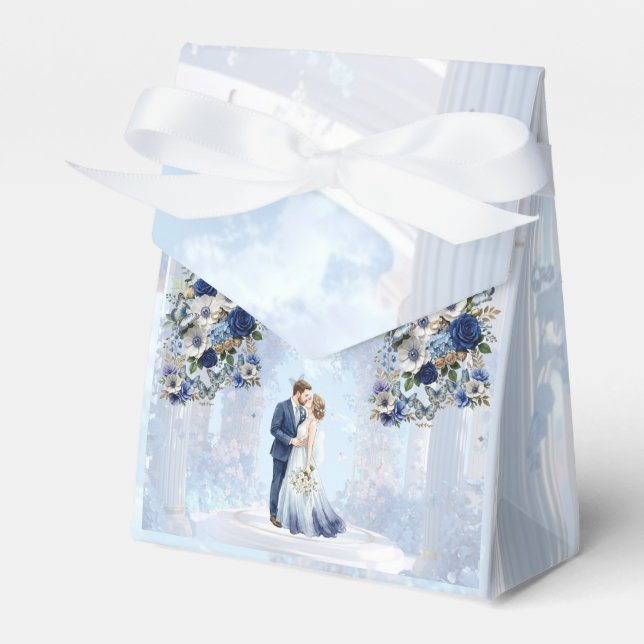 Ballotins Boîte de faveur de mariage Quelque Chose de Bleu (Verso)