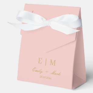 Ballotins Boîte de Faveur de Mariage Rose Pâle Or Personnali