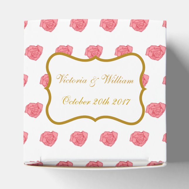 Ballotins Boîte de faveur de mariage Roses (Haut)