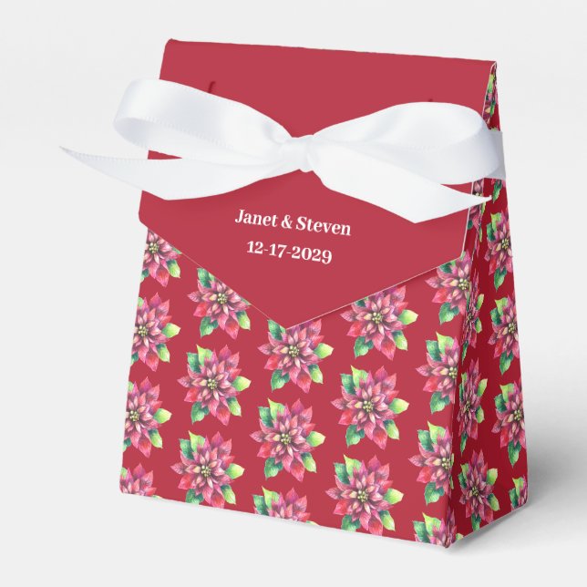 Ballotins boîte de faveur de mariage rouge de Noël (Verso)