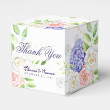 Boîte de Faveur de Mariage Sophistiquée Lilas et P