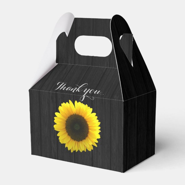 Ballotins Boîte de faveur de mariage Sunflower (Arrière)