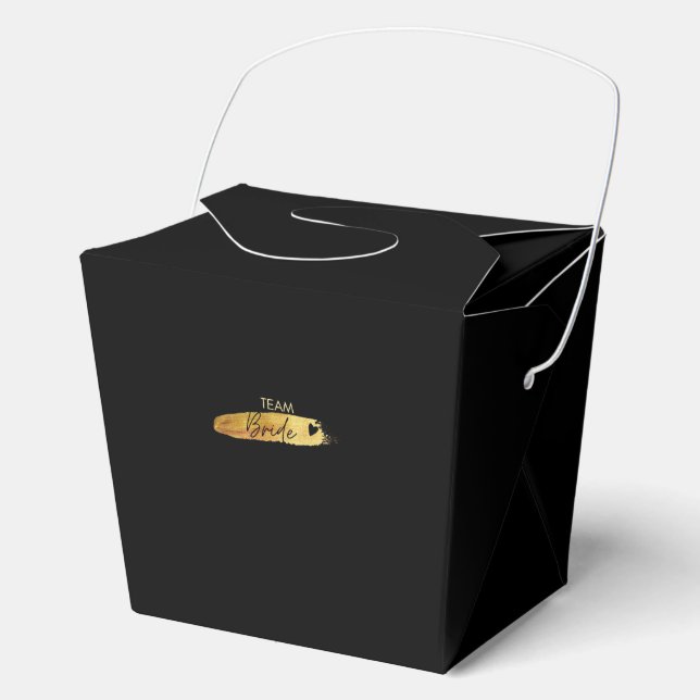 Ballotins Boîte de faveur de mariée noire et or (Recto)