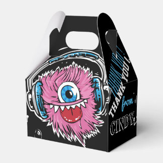 Ballotins Boîte de faveur de monstre de musique rose avec éc
